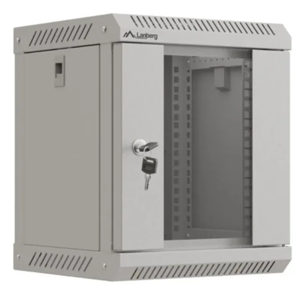 Armario Lanberg Mural Rack 10" 6U/300X300 Flat Pack Gris Puerta Cristal