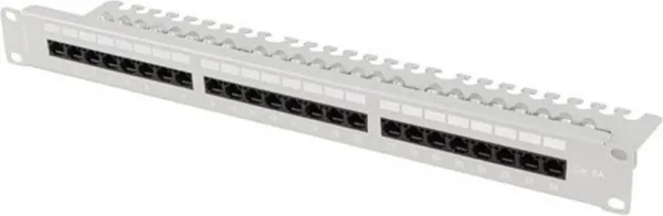 Patch panel lanberg 24 puertos 1u 19 pulgadas cat.6a utp con organizador cables gris