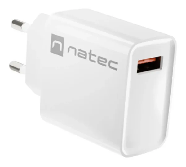 Cargador Natec Ribera 18W 1Xusb-A Qc3.0 Blanco