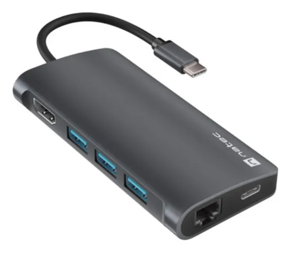 Hub USB-C  8 In 1 Natec Fowler 2 3X USB 3.0 Hub HDMI 4K USB-C