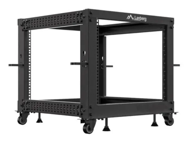 Armario Lanberg Abierto Rack 19" 9U 600X600 Ajustable Hasta 1100 Negro