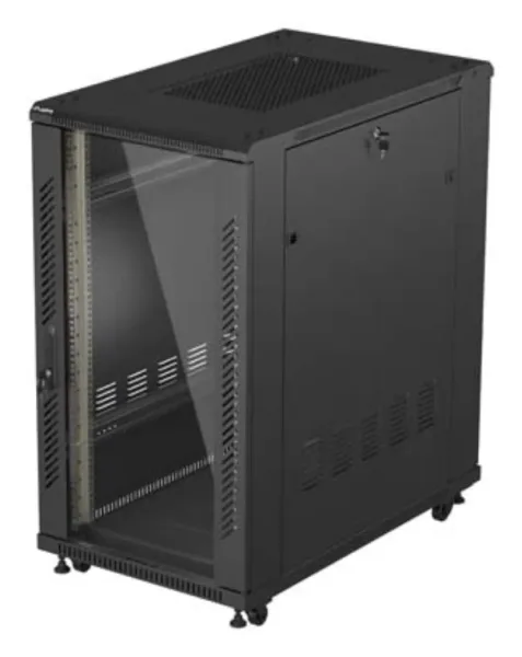 Armario Lanberg Rack 19" 22U 600X1000 Flat Pack Puerta Cristal Negro