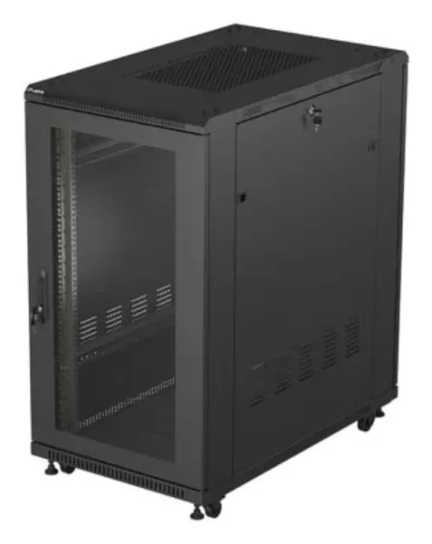 Armario Lanberg Rack 19" 22U 600X1000 Flat Pack Puerta Perforada Negro