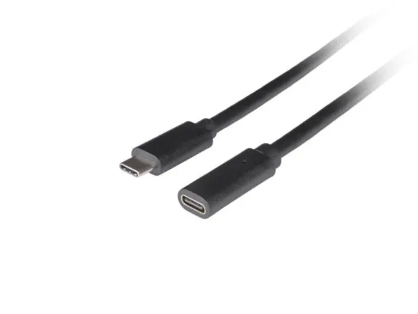 Cable Lanberg USB-C 3.1 Macho/Hembra 0.5M Negro