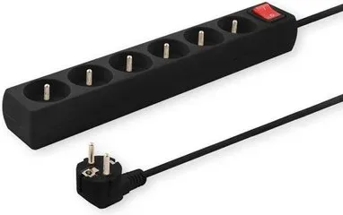 Regleta de 5 Enchufes 1.5M Negro Savio Lz-01