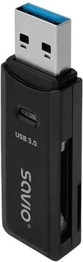 Lector de Tarjetas SD - USB 3.0 Negro Savio Ak-64