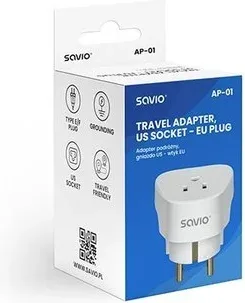 Adaptador Enchufe Viaje Usa a España Savio Ap-01