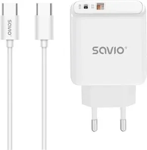 Cargador Savio La-10 30W White con Cable