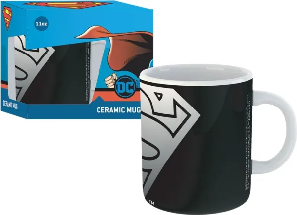 Taza gb eye ceramica DC comic superman estilo negro