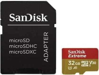 Tarjeta de Memoria SanDisk Extreme 32GB microSD HC UHS-I con Adaptador/ Clase 10/ 100MBs