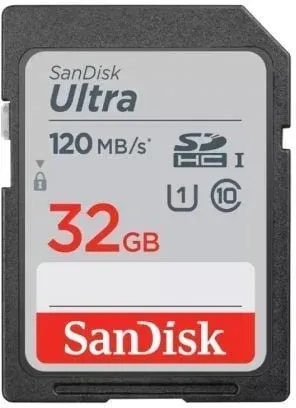 Tarjeta de Memoria SanDisk Ultra 32GB SD HC UHS-I - SDXC/ Clase 10/ 120MBs