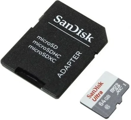 Tarjeta de Memoria SanDisk Ultra 64GB microSD XC con Adaptador/ Clase 10/ 100MB/s