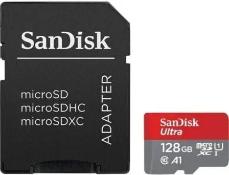 Tarjeta de Memoria SanDisk Ultra 128GB microSD XC con Adaptador/ Clase 10/ 140MBs