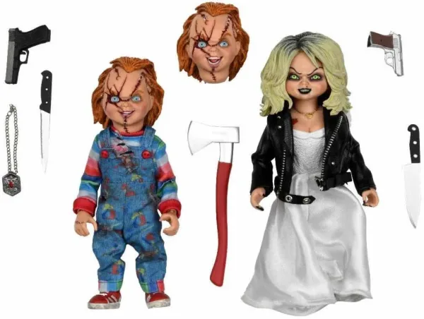 Pack 2 figuras bride of chucky chucky & tiffany 20 cm