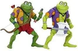 Pack 2 figuras neca ranas genghis & rasputin  scale action figure tmnt cartoon re - run