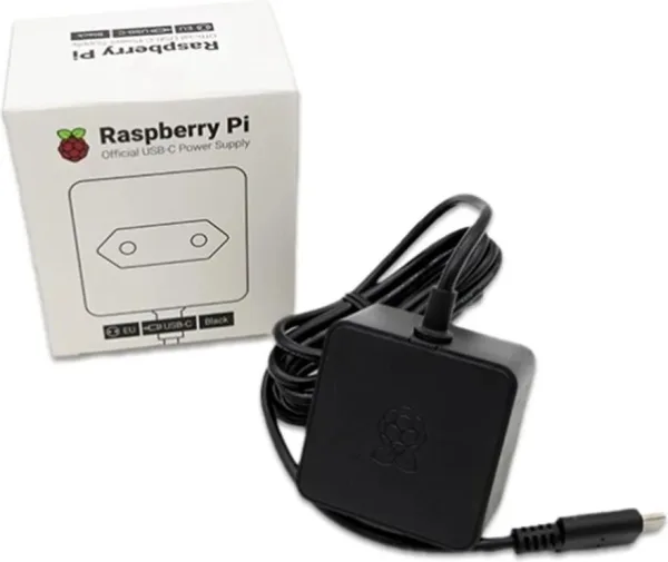 Fuente de alimentacion cargador raspberry pi 4 USB c 15.3w color negro