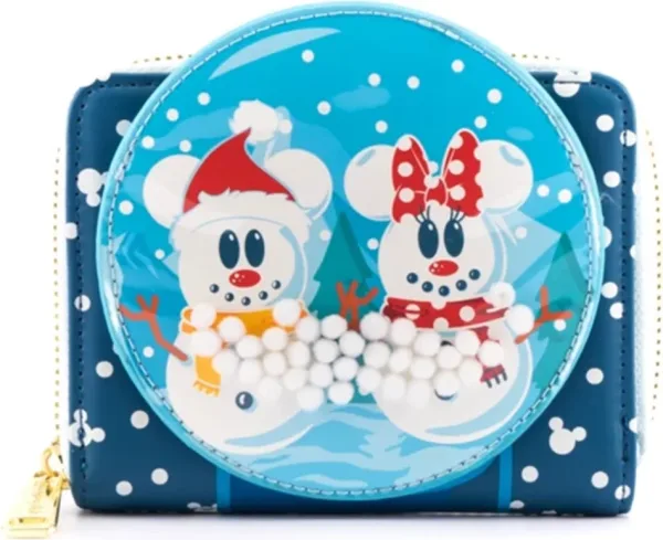 Monedero loungefly disney minnie y mickey muñecos de nieve