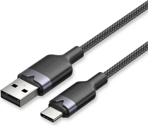 Cable USB 2.0 Tipo-C Vention CTNBF/ USB Tipo-C Macho - USB Macho/ Hasta 60W/ 480Mbps/ 1m/ Negro