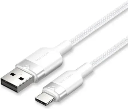 Cable USB 2.0 Tipo-C Vention CTNWH/ USB Tipo-C Macho - USB Macho/ Hasta 60W/ 480Mbps/ 2m/ Blanco