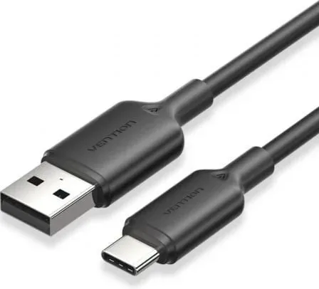 Cable USB 2.0 Tipo-C Vention CTQBF/ USB Tipo-C Macho - USB Macho/ Hasta 60W/ 480Mbps/ 1m/ Negro