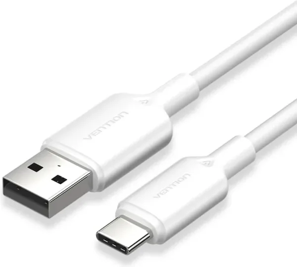 Cable USB 2.0 Tipo-C Vention CTQWF/ USB Tipo-C Macho - USB Macho/ Hasta 60W/ 480Mbps/ 1m/ Blanco