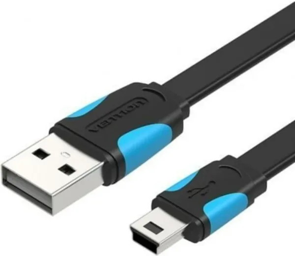 Cable USB 2.0 Vention VAS-A14-B100/ Mini USB Macho - USB Macho/ 480Mbps/ 1m/ Azul y Negro