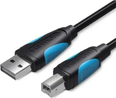 Cable USB 2.0 Impresora Vention VAS-A16-B100/ USB Tipo-B Macho - USB Macho/ 480Mbps/ 1m/ Negro
