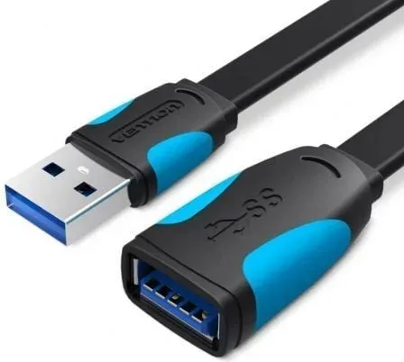 Cable Alargador USB 3.0 Vention VAS-A13-B050/ USB Macho - USB Hembra/ 5Gbps/ 50cm/ Negro y Azul