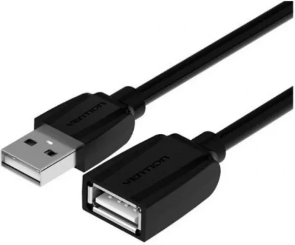 Cable Alargador USB 2.0 Vention VAS-A44-B200/ USB Macho - USB Hembra/ 480Mbps/ 2m/ Negro