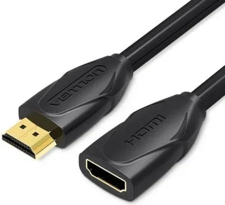 Cable Alargador HDMI Vention VAA-B06-B100/ HDMI Macho - HDMI Hembra/ 1m/ Negro