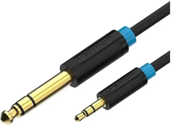 Cable Estéreo Vention BABBF/ Jack 6.5 Macho - Jack 3.5 Macho/ 1m/ Negro