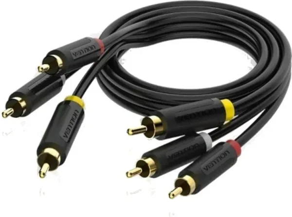 CABLE AUDIO ESTEREO 3xRCA/M - 3xRCA/M 2 M NEGRO VENTION