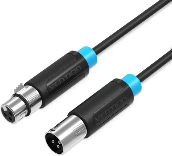 Cable Estéreo Vention BBFBJ/ XLR Macho - XLR Hembra/ 5m/ Negro