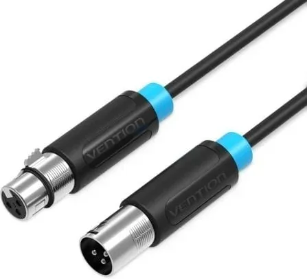 Cable Estéreo Vention BBFBL/ XLR Macho - XLR Hembra/ 10m/ Negro