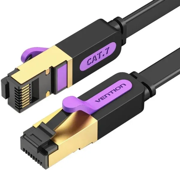 Cable de Red Latiguillo Rj45 Cat.7 Stp Awg30 0.5 M Negro Vention