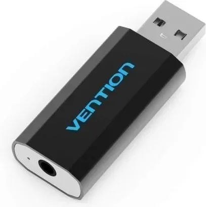 Tarjeta de Sonido Vention VAB-S15-B/ USB Macho - Jack 3.5 Hembra