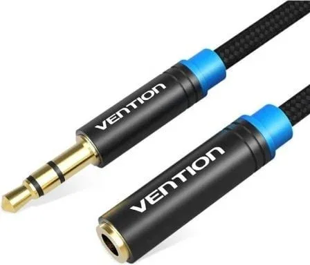 Cable Estéreo Vention VAB-B06-B050-M/ Jack 3.5 Macho - Jack 3.5 Hembra/ 50cm/ Negro