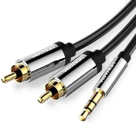 Cable Estéreo Vention BCFBF/ Jack 3.5 Macho - 2x RCA Macho/ 1m/ Negro