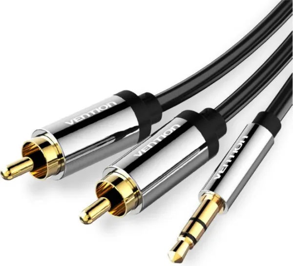 Cable Estéreo Vention BCFBI/ Jack 3.5 Macho - 2x RCA Macho/ 3m/ Negro
