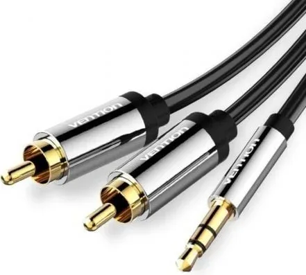 Cable Estéreo Vention BCFBJ/ Jack 3.5 Macho - 2x RCA Macho/ 5m/ Negro