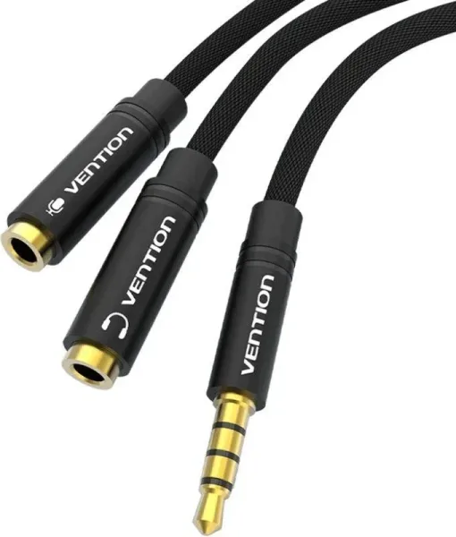 CABLE AUDIO ESTEREO JACK 3.5/M 2xJACK 2.5/H 0.3 M NEGRO VENTION