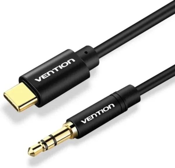 Cable Conversor Audio Vention BGABF/ USB Tipo-C Macho - Jack 3.5 Macho/ 1m/ Negro