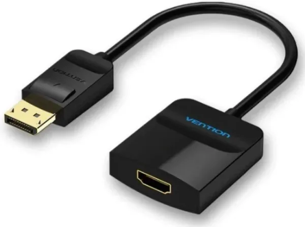 Conversor Vention HBGBB/ DisplayPort Macho - HDMI Hembra/ 15cm/ Negro