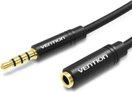 Cable Estéreo Vention BHBBG/ Jack 3.5 Macho - Jack 3.5 Hembra/ 1.5m/ Negro