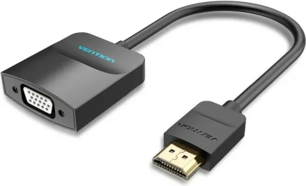 Conversor Vention 42161 HDMI Macho - VGA Hembra - Jack 3.5 Hembra/ 15cm/ Negro