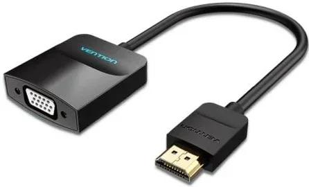 Conversor Vention 42444/ HDMI Macho - VGA Hembra/ Jack 3.5 Hembra/ 15cm/ Negro