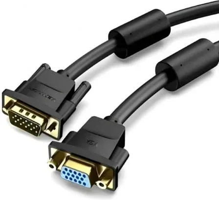 Cable Alargador SVGA Vention DAGBI/ VGA Macho - VGA Hembra/ 3m/ Negro