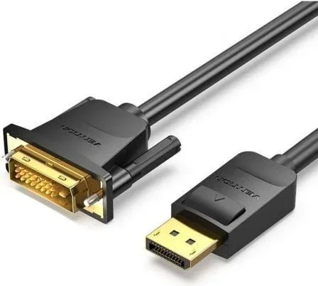 Cable Conversor Vention HAFBH/ DisplayPort Macho - DVI Macho/ 2m/ Negro