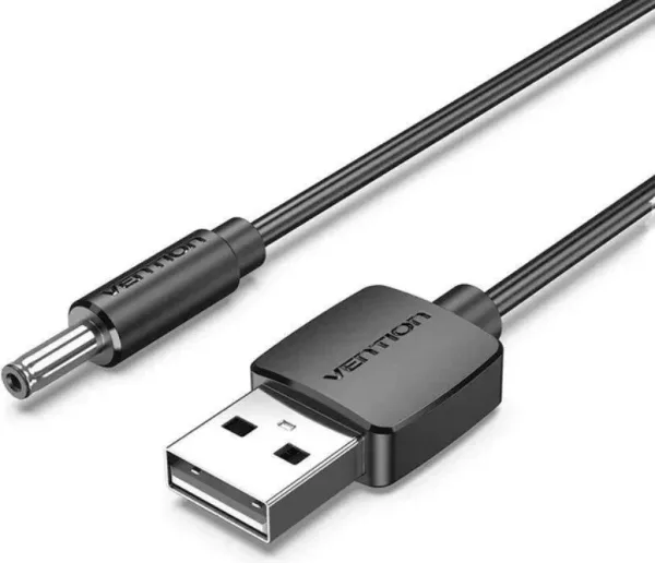 Cable Alimentación Vention CEXBG/ USB Macho - DC 3.5mm Macho/ 1.5m/ Negro