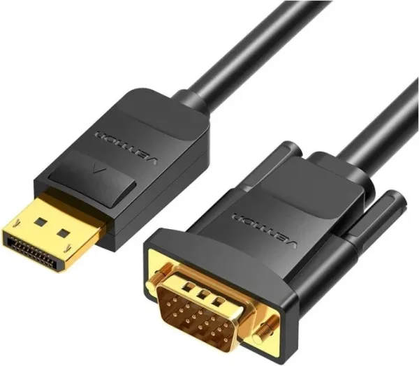 Cable Conversor Vention HBLBH/ DisplayPort Macho - VGA Macho/ 2m/ Negro